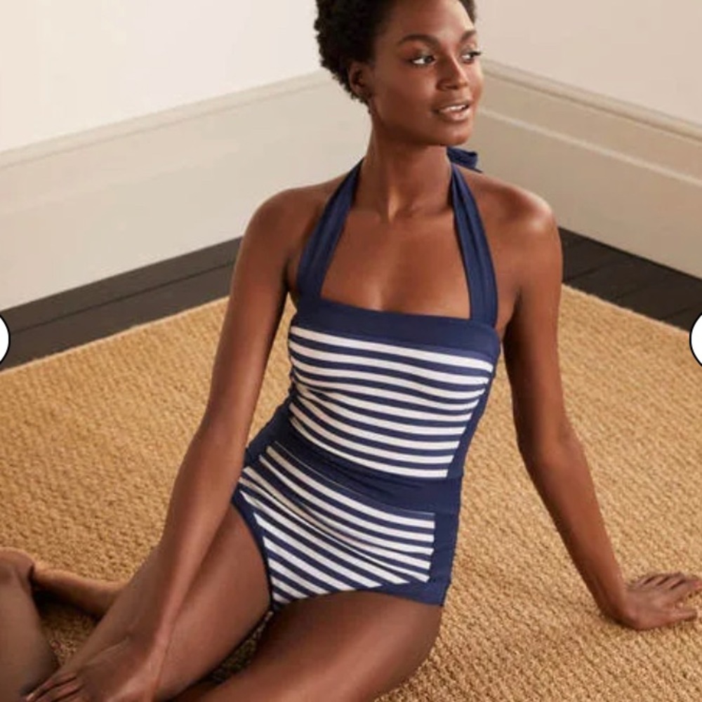 Boden Santorini Swimsuit French navy stripe